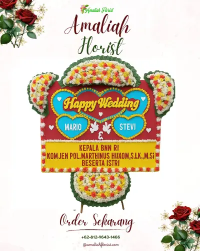 Karangan Papan Bunga Pernikahan di Sitirejo I